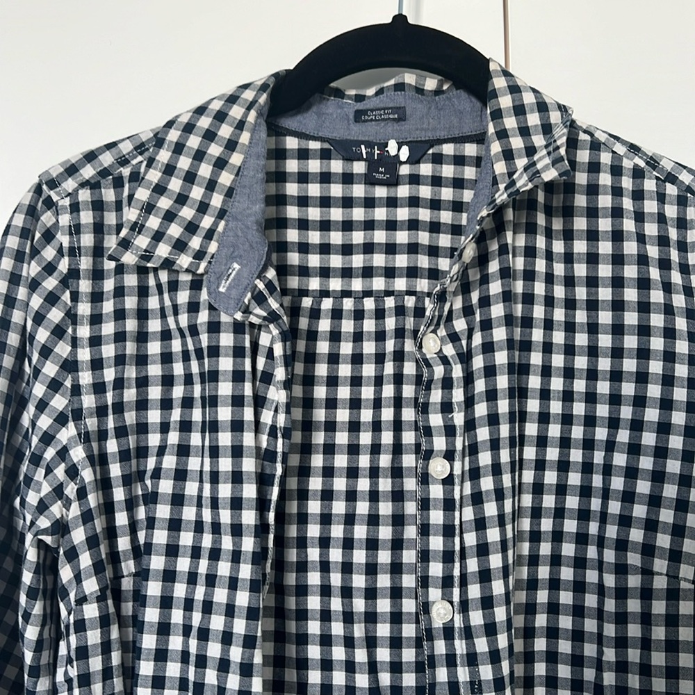 Tommy Hilfiger classic fit blue and white checkered button down